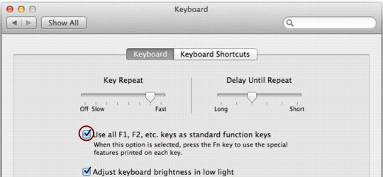 Reassigning the Function Keys in Mac OS X